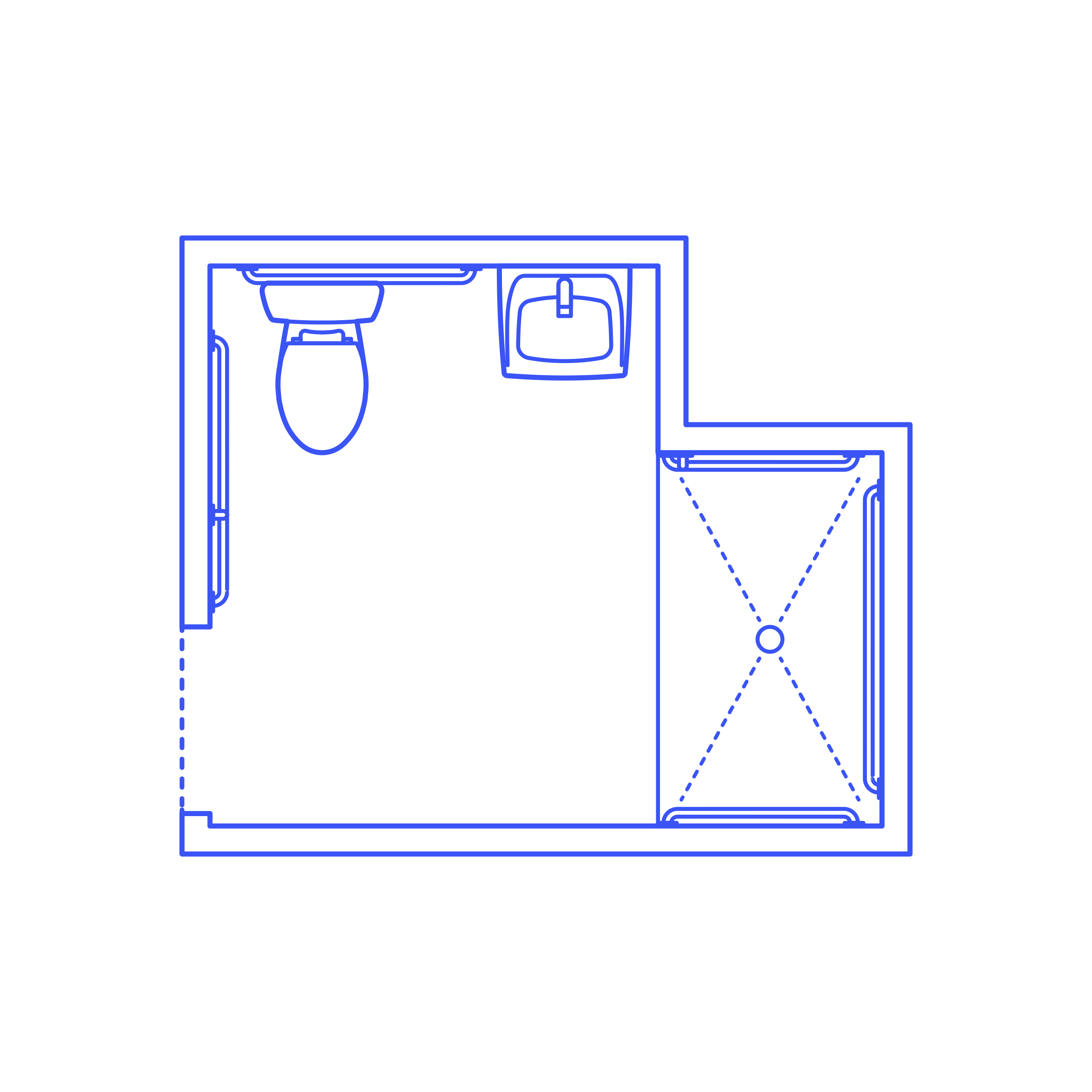 Layouts Bathrooms Three Quarter Accessible 2 Wall Simple Line Art Svg Vector Free Vectors